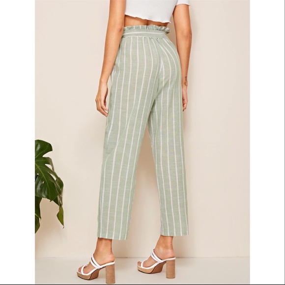 ONLY 1 LARGE LEFT! Paperbag Waist Striped Pants - Picture 5 of 6